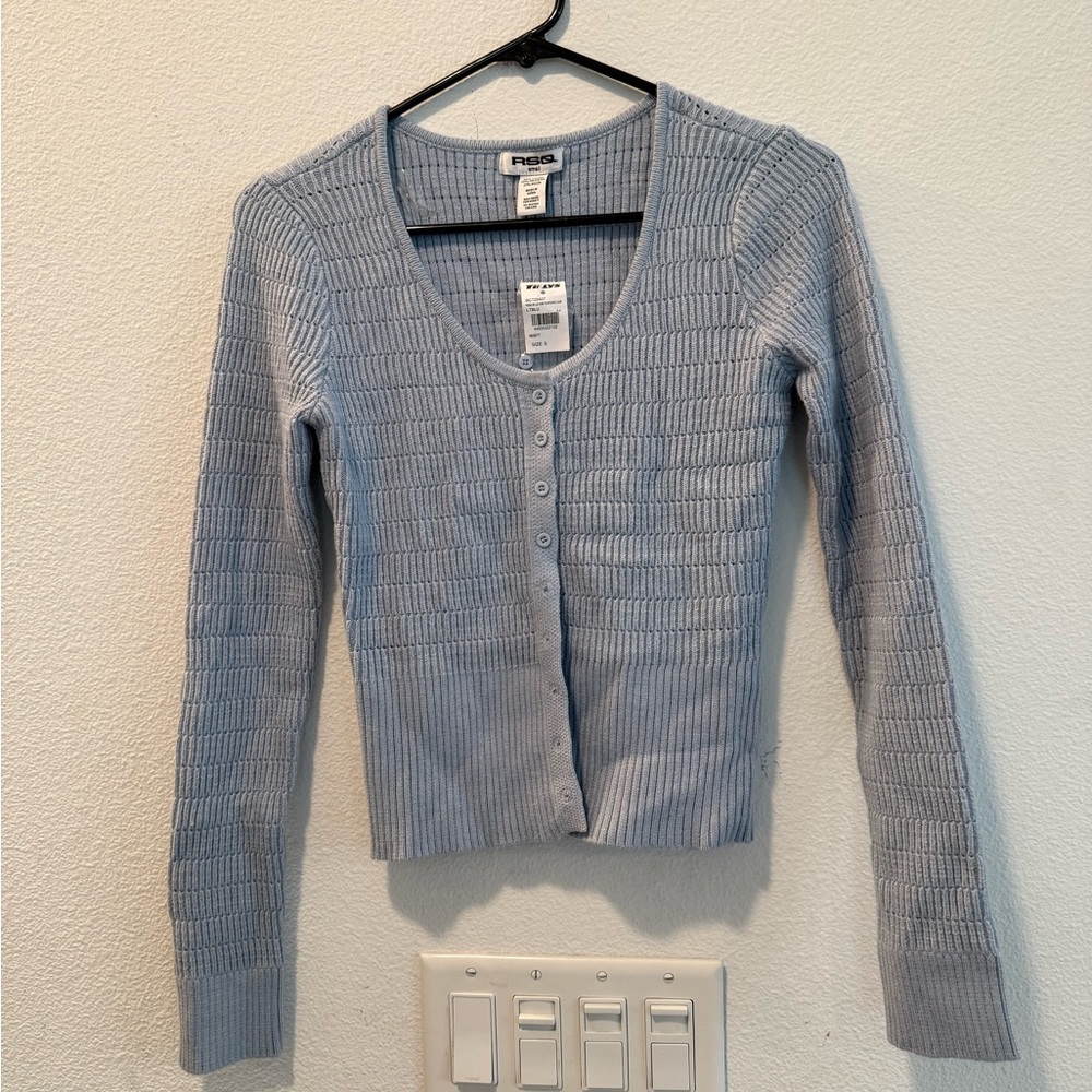 RSQ Women's Light Blue Cardigan Sweater